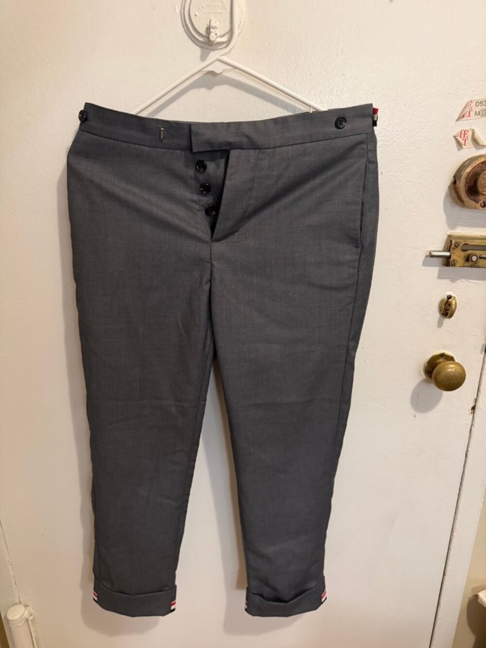 Thom Browne Grey Wool Cropped Trousers Sz 1
